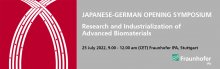 Informationsbild zum Japanese-German Opening Symposium. Links eine Illustration in Rot zu sehen. Rechts Infos zu Veranstaltungsort, -zeit und Themen der Veranstaltung