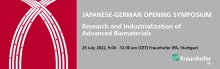 Informationsbild zum Japanese-German Opening Symposium. Links eine Illustration in Rot zu sehen. Rechts Infos zu Veranstaltungsort, -zeit und Themen der Veranstaltung